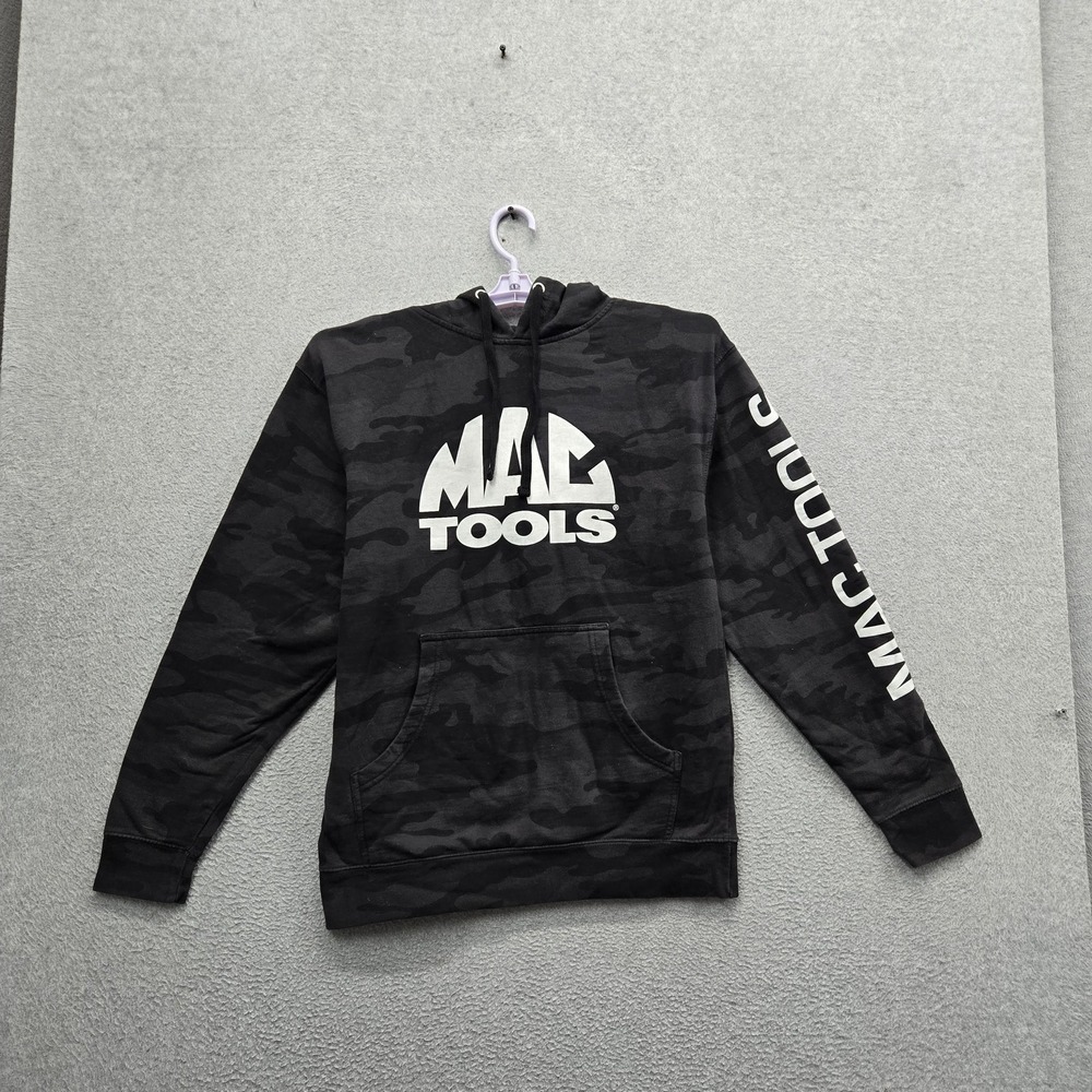 MAC Tools Women Hoodie‎ M Black Camouflage Fleece Logo Spellout Activewear